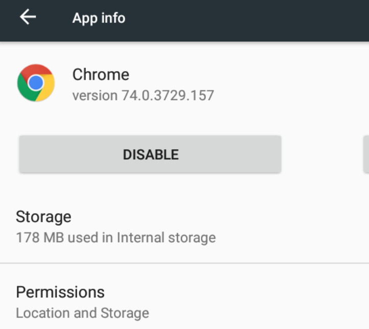 Android application storage